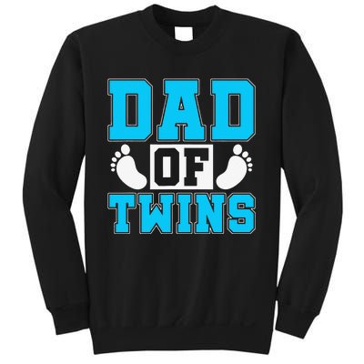 Family Twins Daddy Cute Footprint Dad Of Twins Twin Parents Sweatshirt