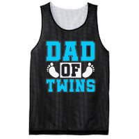 Family Twins Daddy Cute Footprint Dad Of Twins Twin Parents Mesh Reversible Basketball Jersey Tank