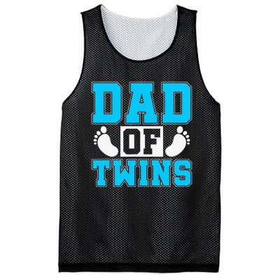 Family Twins Daddy Cute Footprint Dad Of Twins Twin Parents Mesh Reversible Basketball Jersey Tank