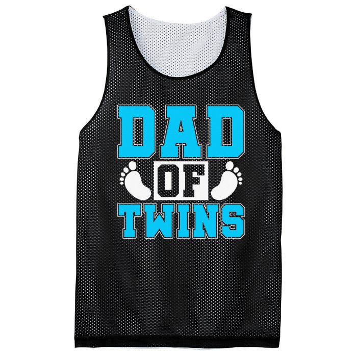 Family Twins Daddy Cute Footprint Dad Of Twins Twin Parents Mesh Reversible Basketball Jersey Tank