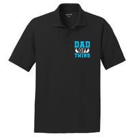 Family Twins Daddy Cute Footprint Dad Of Twins Twin Parents PosiCharge RacerMesh Polo