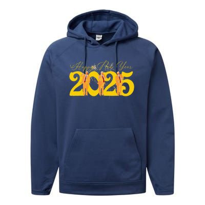 Funny Trump Dance Happy New Year 2025 Fireworks Performance Fleece Hoodie