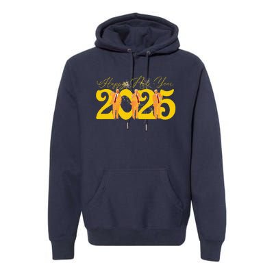 Funny Trump Dance Happy New Year 2025 Fireworks Premium Hoodie