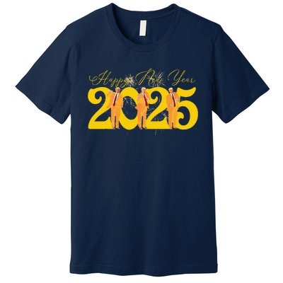 Funny Trump Dance Happy New Year 2025 Fireworks Premium T-Shirt