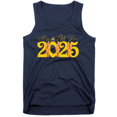 Funny Trump Dance Happy New Year 2025 Fireworks Tank Top