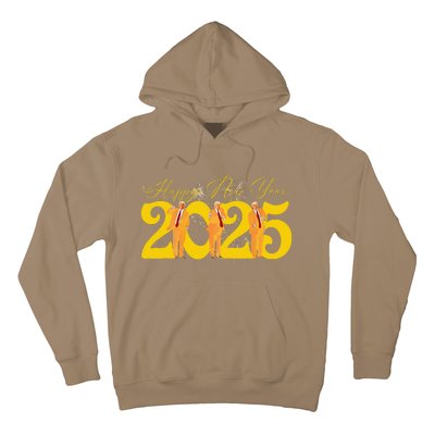 Funny Trump Dance Happy New Year 2025 Fireworks Hoodie