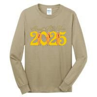 Funny Trump Dance Happy New Year 2025 Fireworks Tall Long Sleeve T-Shirt