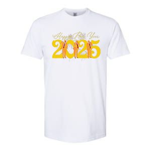 Funny Trump Dance Happy New Year 2025 Fireworks Softstyle CVC T-Shirt