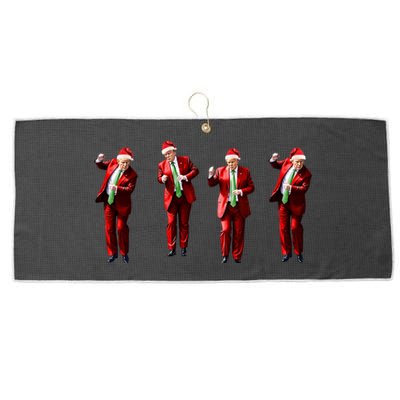 Funny Trump Dance Santa Claus Christmas Xmas Pajamas Holiday Meaningful Gift Large Microfiber Waffle Golf Towel