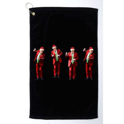 Funny Trump Dance Santa Claus Christmas Xmas Pajamas Holiday Meaningful Gift Platinum Collection Golf Towel