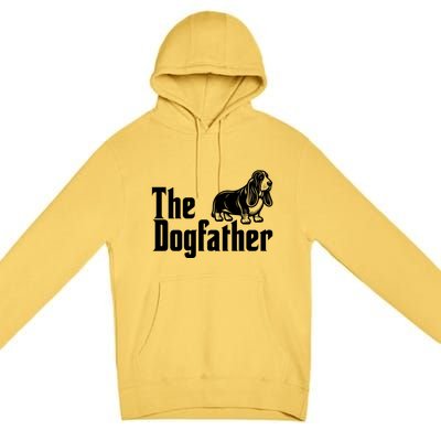 Funny The Dogfather Bassett Hound Lover Premium Pullover Hoodie