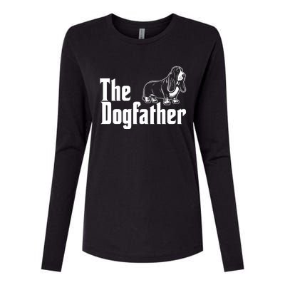 Funny The Dogfather Bassett Hound Lover Womens Cotton Relaxed Long Sleeve T-Shirt