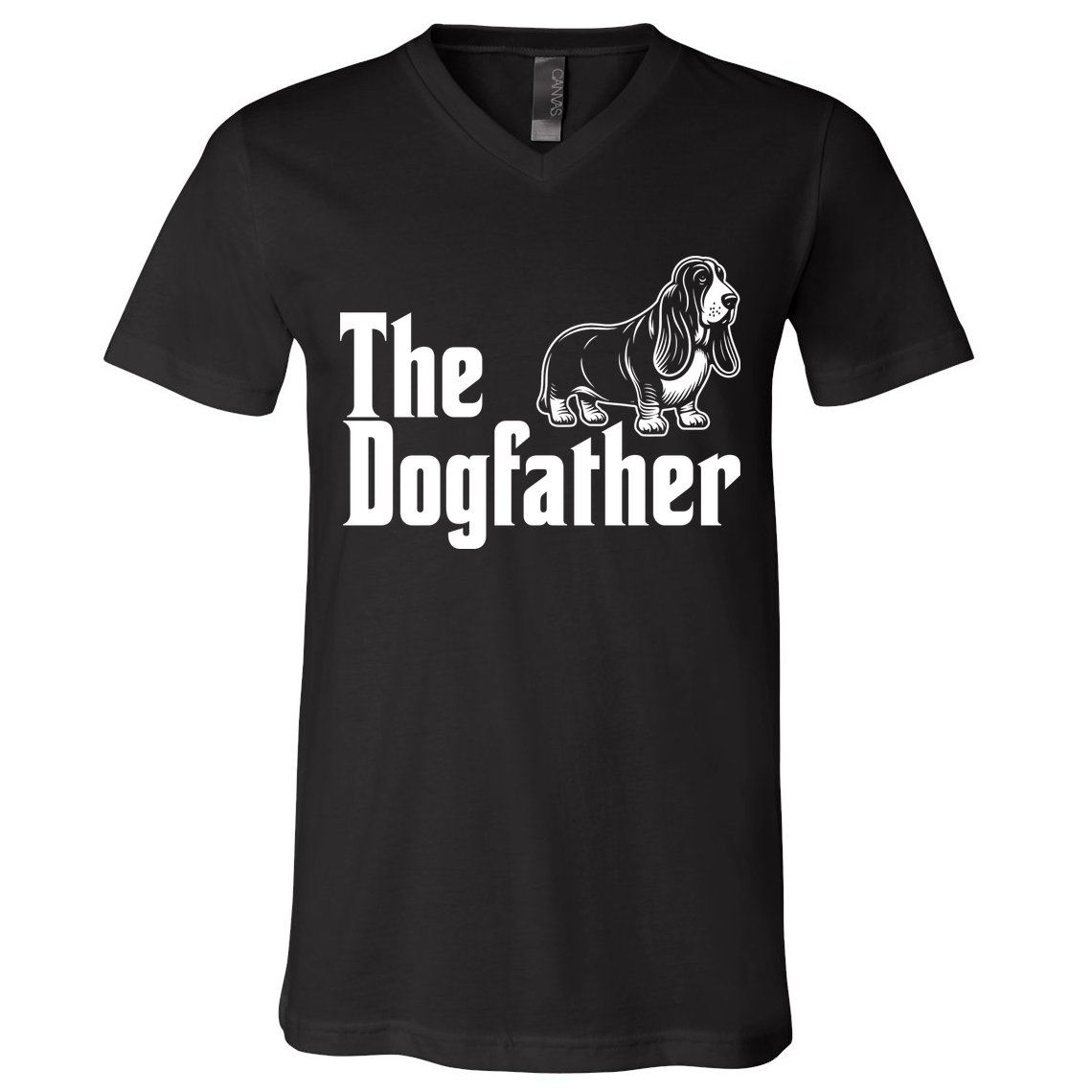 Funny The Dogfather Bassett Hound Lover V-Neck T-Shirt