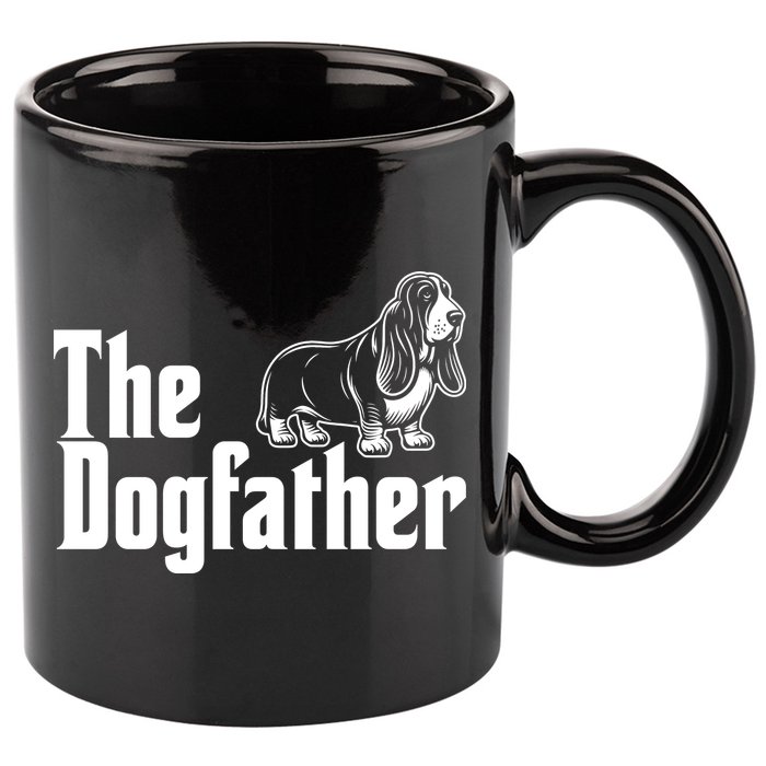 Funny The Dogfather Bassett Hound Lover 11oz C Handle Ceramic Mug