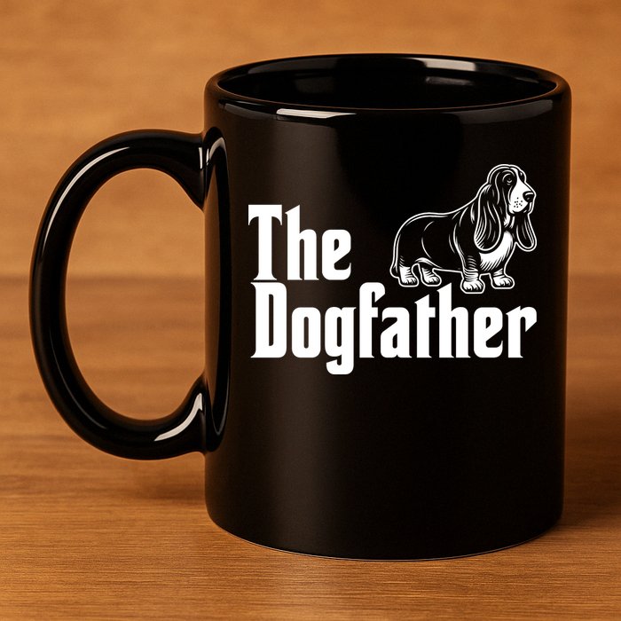 Funny The Dogfather Bassett Hound Lover 11oz C Handle Ceramic Mug