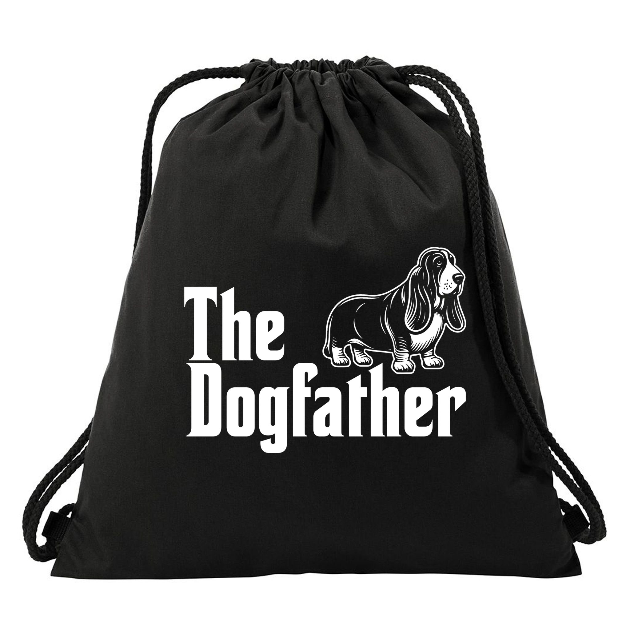 Funny The Dogfather Bassett Hound Lover Drawstring Bag