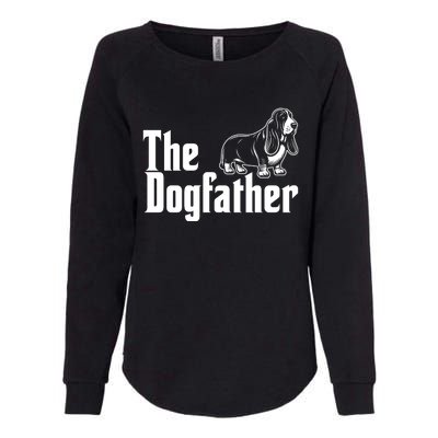 Funny The Dogfather Bassett Hound Lover Womens California Wash Sweatshirt