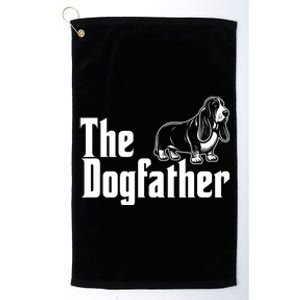 Funny The Dogfather Bassett Hound Lover Platinum Collection Golf Towel