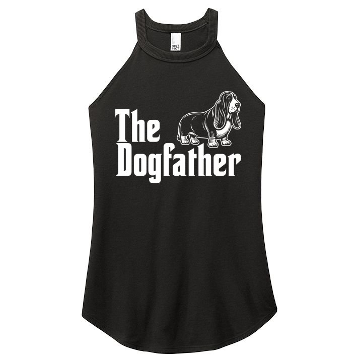 Funny The Dogfather Bassett Hound Lover Women's Perfect Tri Rocker Tank