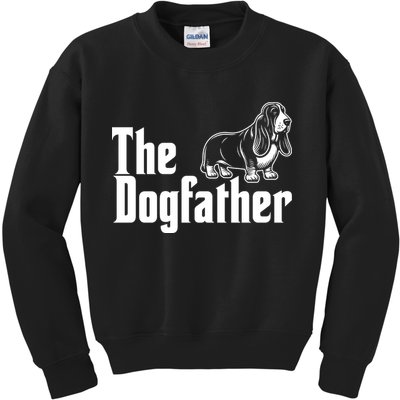 Funny The Dogfather Bassett Hound Lover Kids Sweatshirt