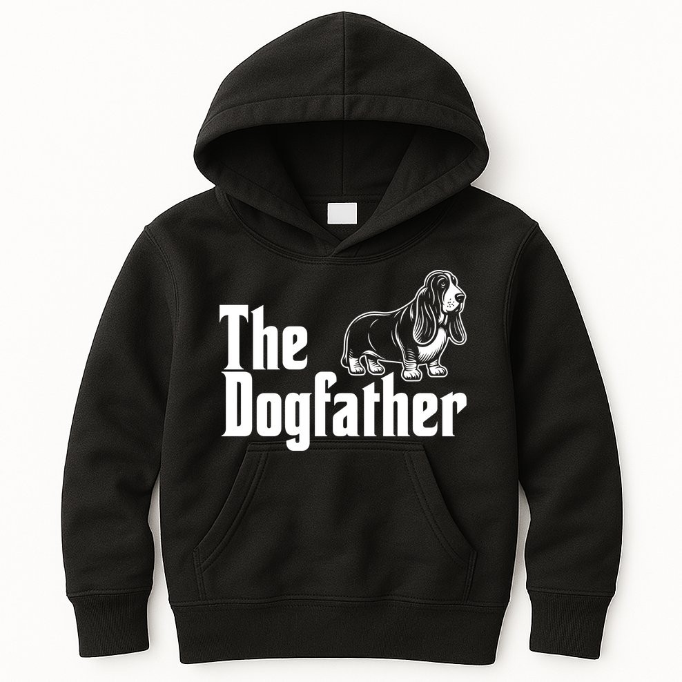 Funny The Dogfather Bassett Hound Lover Kids Hoodie