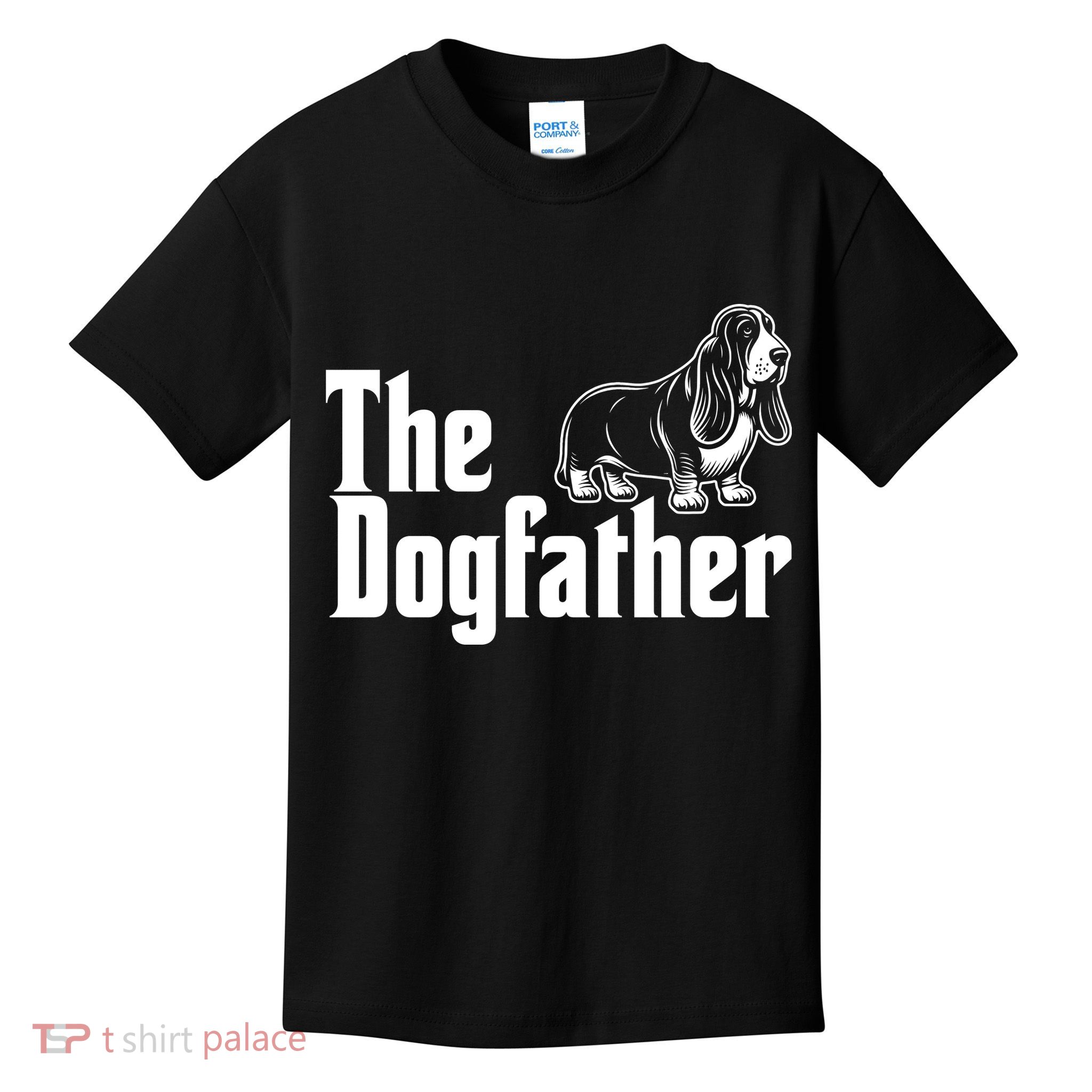Funny The Dogfather Bassett Hound Lover Kids T-Shirt