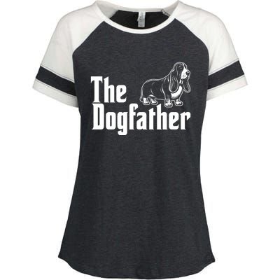 Funny The Dogfather Bassett Hound Lover Enza Ladies Jersey Colorblock Tee