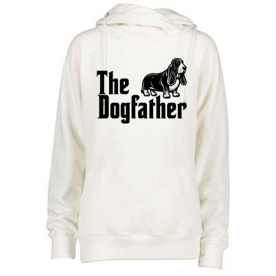 Funny The Dogfather Bassett Hound Lover Womens Funnel Neck Pullover Hood