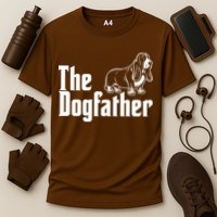 Funny The Dogfather Bassett Hound Lover Cooling Performance Crew T-Shirt