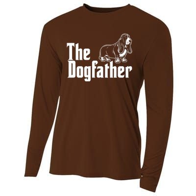 Funny The Dogfather Bassett Hound Lover Cooling Performance Long Sleeve Crew