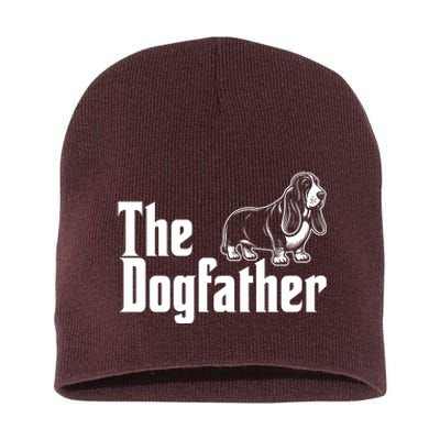 Funny The Dogfather Bassett Hound Lover Short Acrylic Beanie