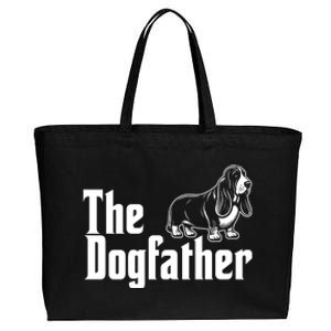 Funny The Dogfather Bassett Hound Lover Cotton Canvas Jumbo Tote