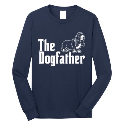 Funny The Dogfather Bassett Hound Lover Long Sleeve Shirt