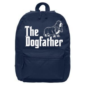 Funny The Dogfather Bassett Hound Lover 16 in Basic Backpack