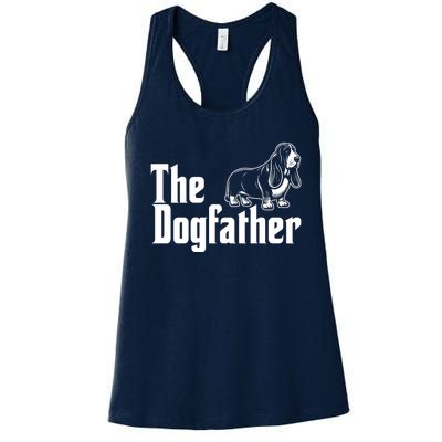 Funny The Dogfather Bassett Hound Lover Women's Racerback Tank