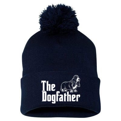 Funny The Dogfather Bassett Hound Lover Pom Pom 12in Knit Beanie