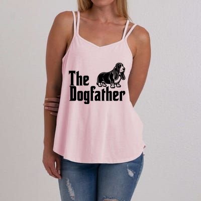 Funny The Dogfather Bassett Hound Lover Women's Strappy Tank