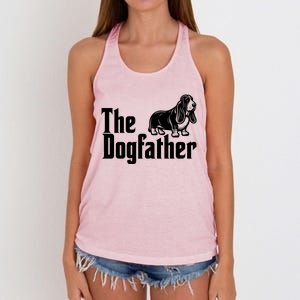 Funny The Dogfather Bassett Hound Lover Women's Knotted Racerback Tank