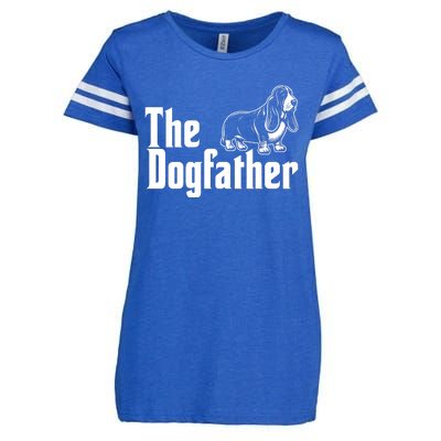 Funny The Dogfather Bassett Hound Lover Enza Ladies Jersey Football T-Shirt