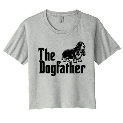 Funny The Dogfather Bassett Hound Lover Women's Crop Top Tee