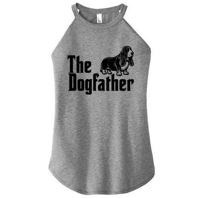 Funny The Dogfather Bassett Hound Lover Women's Perfect Tri Rocker Tank