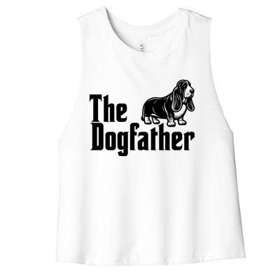 Funny The Dogfather Bassett Hound Lover Women's Racerback Cropped Tank