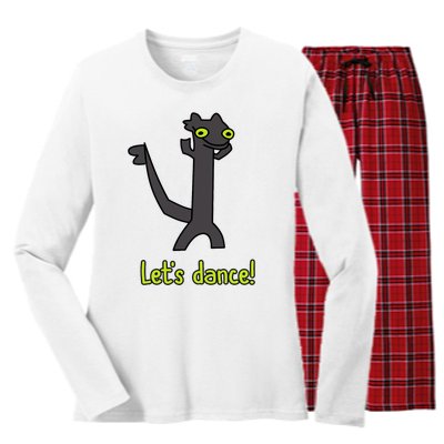 Funny Toothless Dance Meme LetS Dance Women's Long Sleeve Flannel Pajama Set 