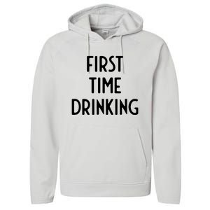 First Time Drinking I Funny White Lie Party Performance Fleece Hoodie