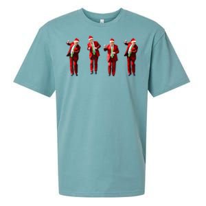 Funny Trump Dance Santa Claus Christmas Xmas Pajamas Holiday Sueded Cloud Jersey T-Shirt