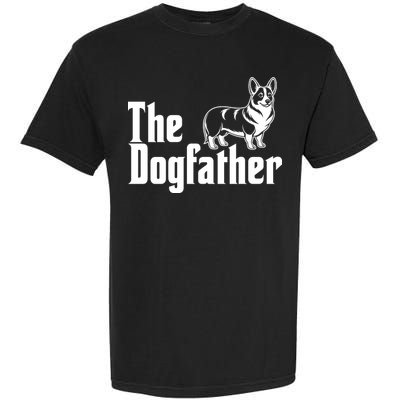 Funny The Dogfather Corgi Lover Garment-Dyed Heavyweight T-Shirt