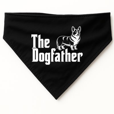 Funny The Dogfather Corgi Lover USA-Made Doggie Bandana