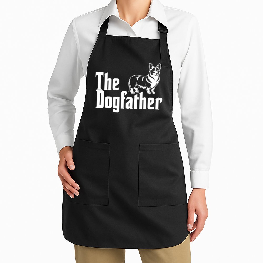 Funny The Dogfather Corgi Lover Apron