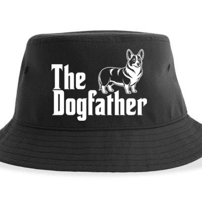 Funny The Dogfather Corgi Lover Sustainable Bucket Hat