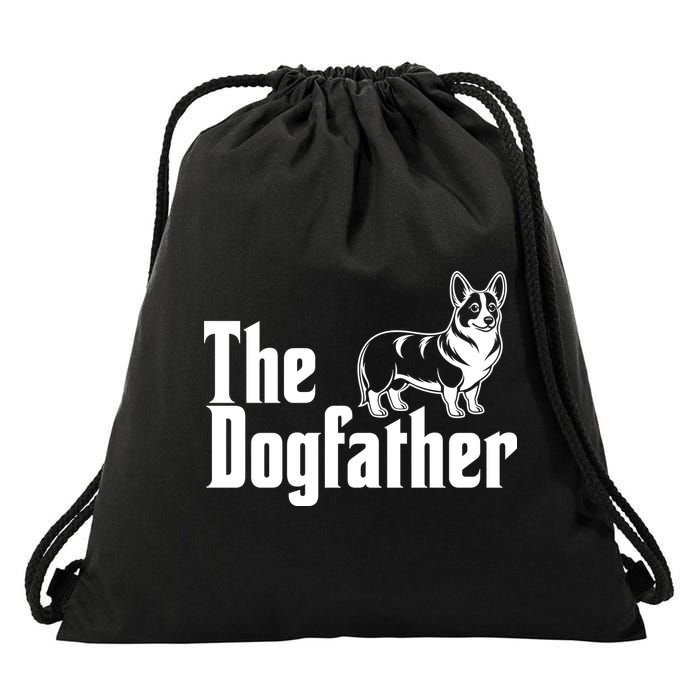Funny The Dogfather Corgi Lover Drawstring Bag